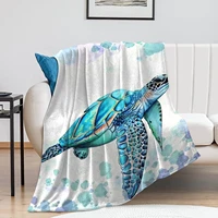 turtle throw plush blanket marine life lightweight soft flannel fleece blankets sea turtle print bedding blanket for couch bed