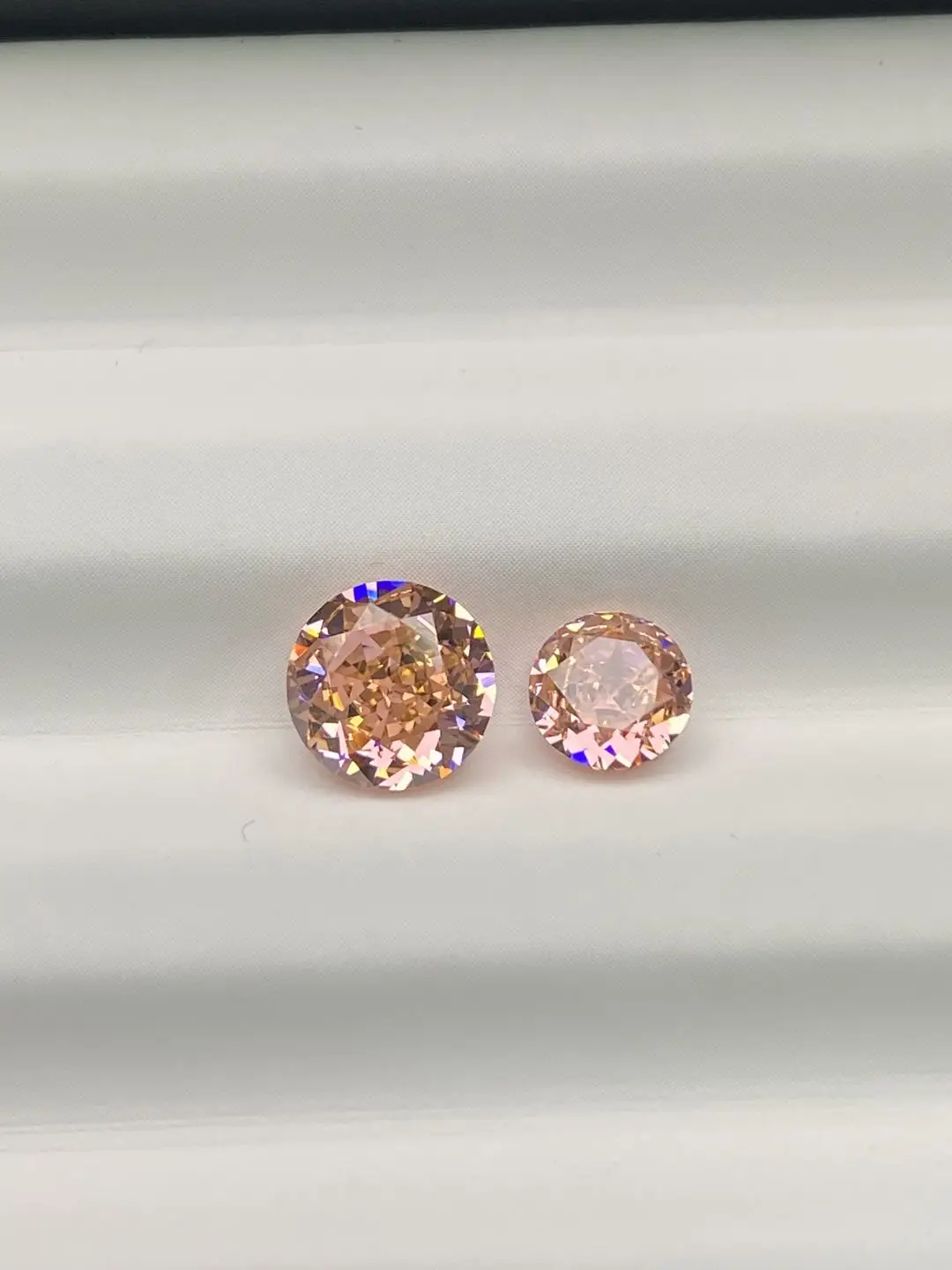 Pirmiana Hot Sale Crushed Ice Cutting Round Shape Paparacha Color CZ Gemstone for Diy Jewelry Rings Earrings Necklaces Making