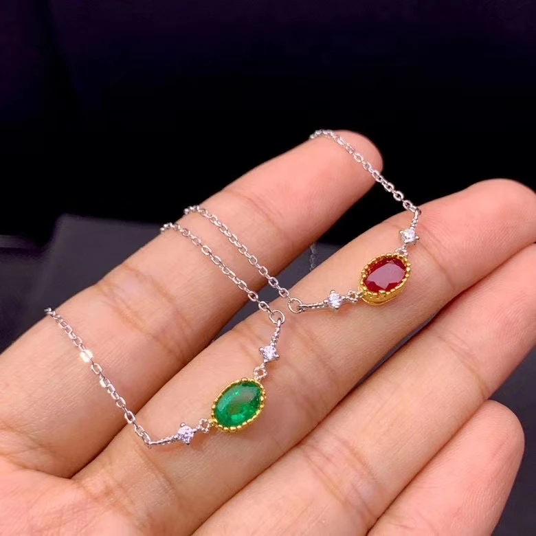 Женское ожерелье из серебра 925 пробы с красным Рубином | Украшения и аксессуары