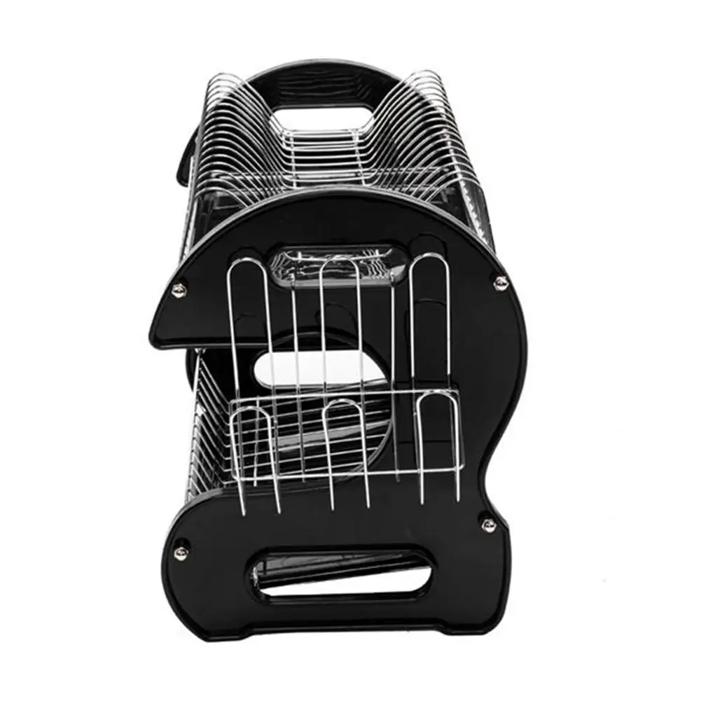 

Multi-Function Double Bowl And Plate Chopsticks And Spoon Collection Shelf Fruit Drain Rack Save Space 4.41 Pounds