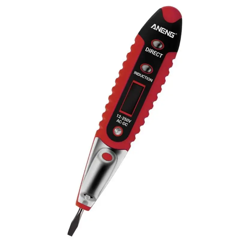 Red ANENG цифровой тестовый карандаш AC DC 12-250 В тестовый er Электрический ЖК-дисплей детектор напряжения тестовая ручка для инструментов электрика - Цвет: Red