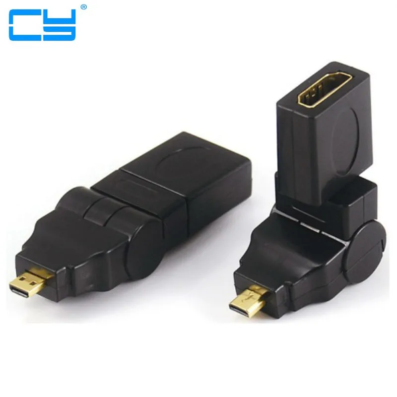 

Micro HDMI-совместимый штекер к HDMI-совместимый гнездо 360D 180D 90D Вращающийся Поворотный правый угловой адаптер