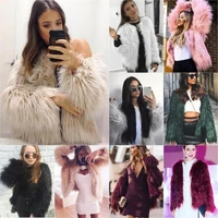 womens fluffy faux fur coat warm jacket short cardigan party outerwear overcoat