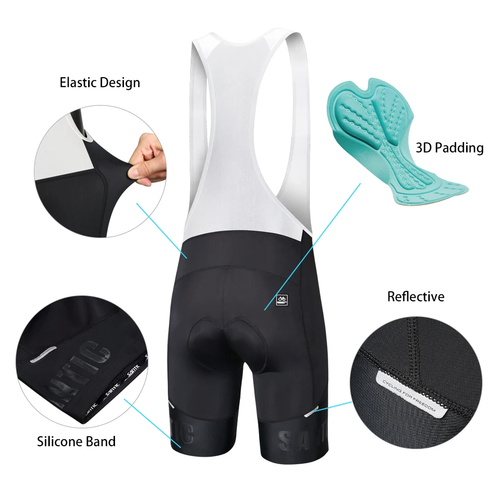 Santic мужские велосипедные мягкие велотрусы Pro Fit Летние черные велосипедные MTB дорожный велосипед Мягкий нагрудник шорты Азиатский размер K7MC033