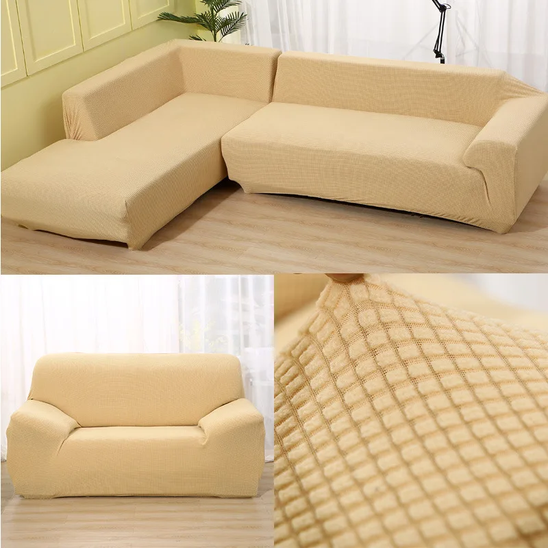 Осенне зимний плюшевый чехол для дивана гостиной однотонный секционный
