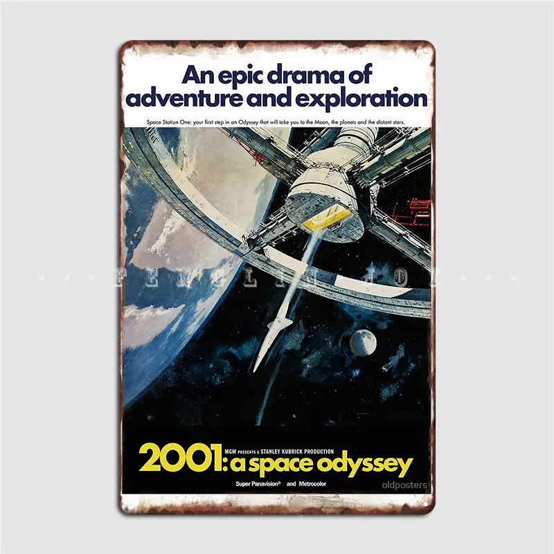 

2001: космический металлический знак, Настенный декор, клубный бар, дизайн, настенная пещера, жестяной плакат