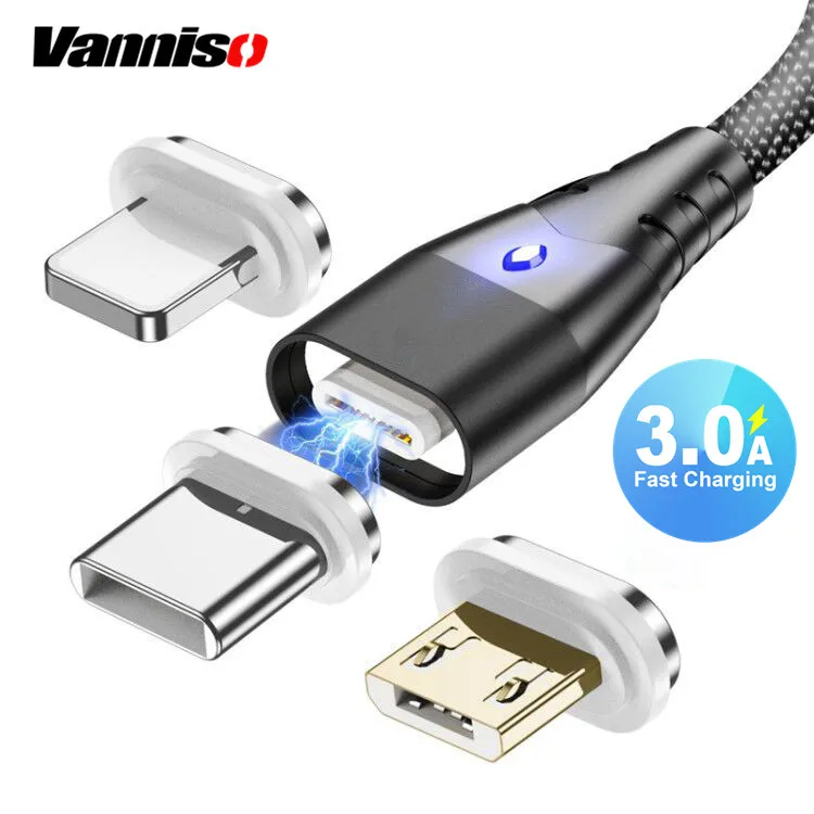 Магнитный usb кабель Vanniso 3A для быстрой зарядки iphone 11X7 8 адаптер магнитное зарядное