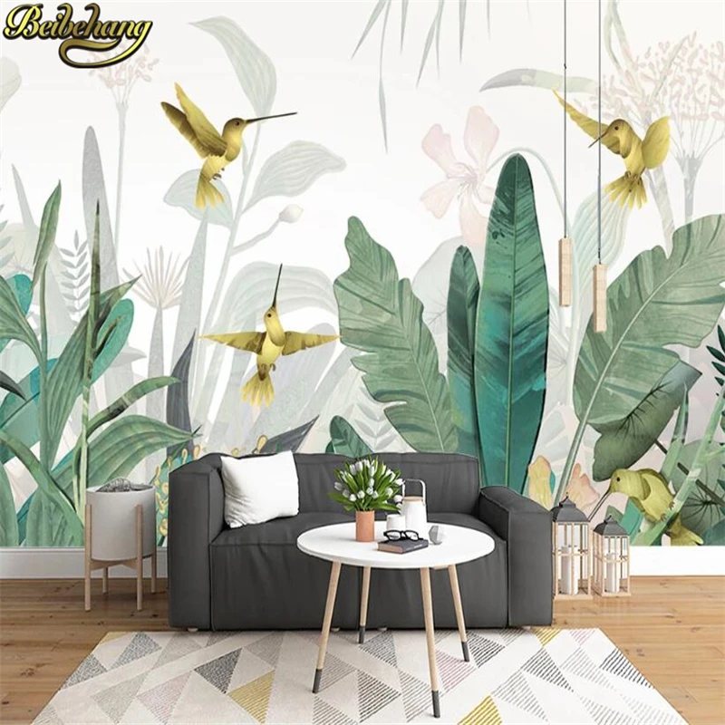 

Фотообои beibehang на заказ, пальмы, леса, реки, тропический лес, фотообои для гостиной, спальни, 3D обои