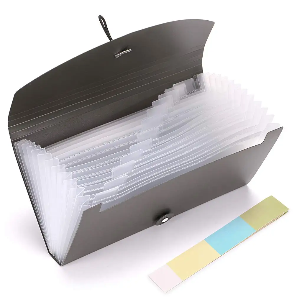 Small Expanding File Folder Hand-held 13 Pockets Document Organizer PP Expandable File Wallet For Receipts Card Ticket Coupons  - buy with discount