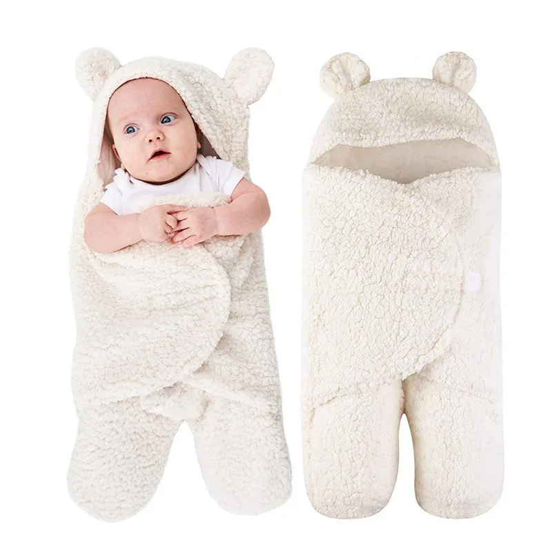 

Newborn hugs and newborn baby wraps are thickened in autumn and winter, baby swaddling lambs new born blanket Unisex 2021