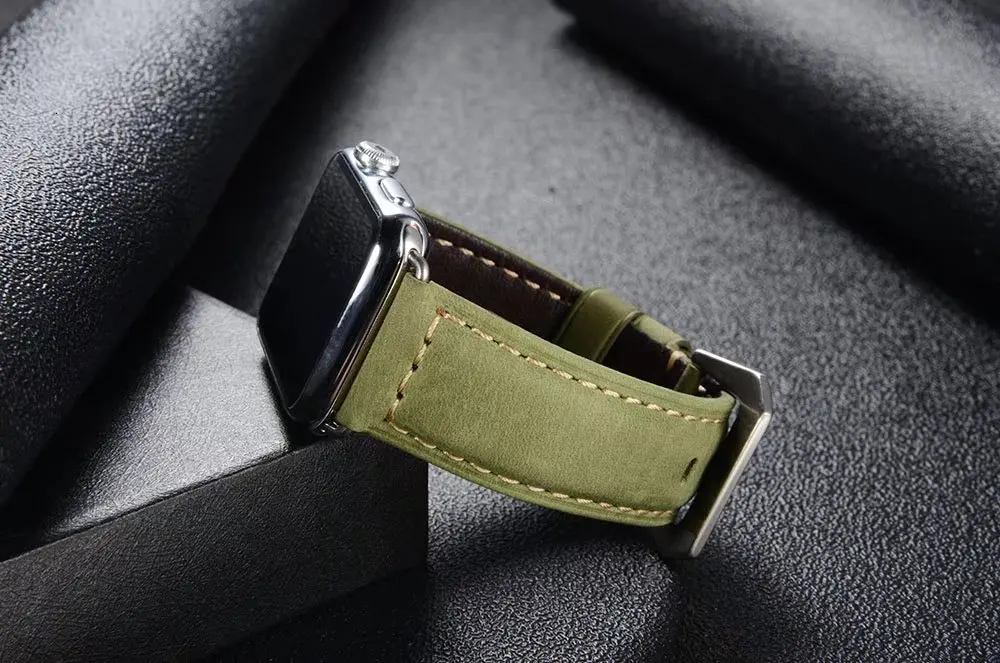 Ремешок iWatch в ретро стиле из натуральной кожи, сменный ремешок для Apple Watch, 44 мм, 42 мм, серия 3, 2, 1, спортивный ремешок iwatch 38 мм