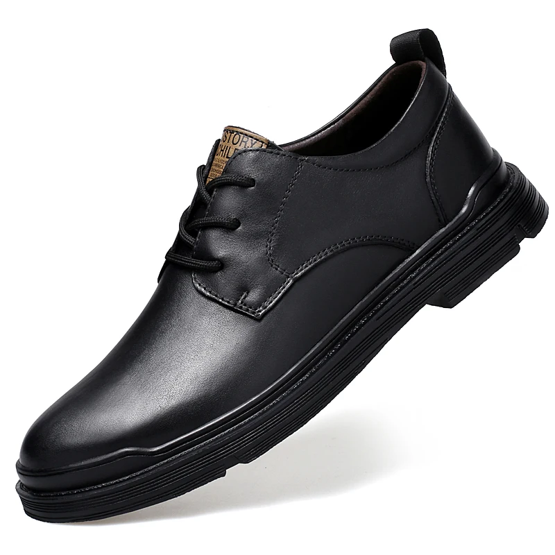 

Fashion Men Casual Shoes Big Size 38-47 Oxfords Leather Round Top Business Work Shoes Genuine Leather Sneakers for Men Shoes *