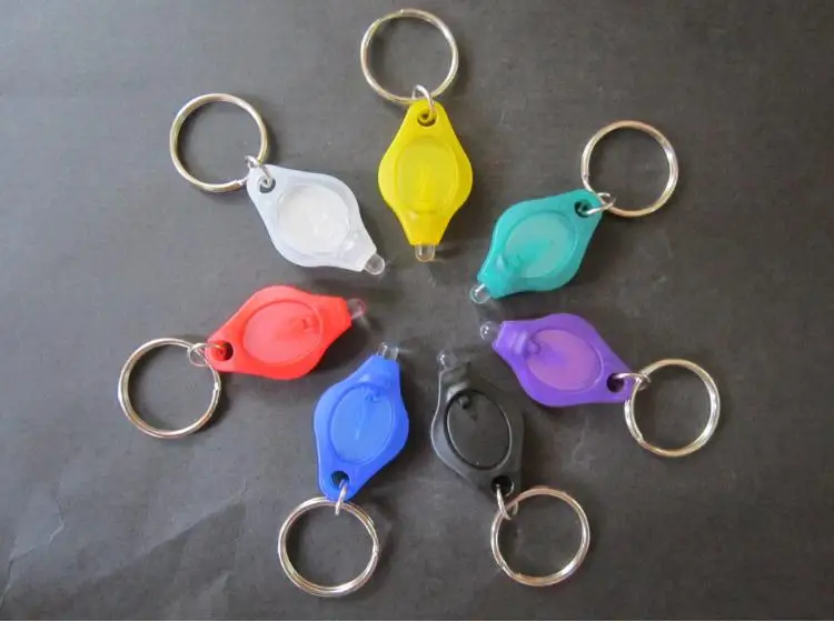 СВЕТОДИОДНЫЙ брелок для ключей 400 шт./лот УФ-фонарик цветной микро-светильник