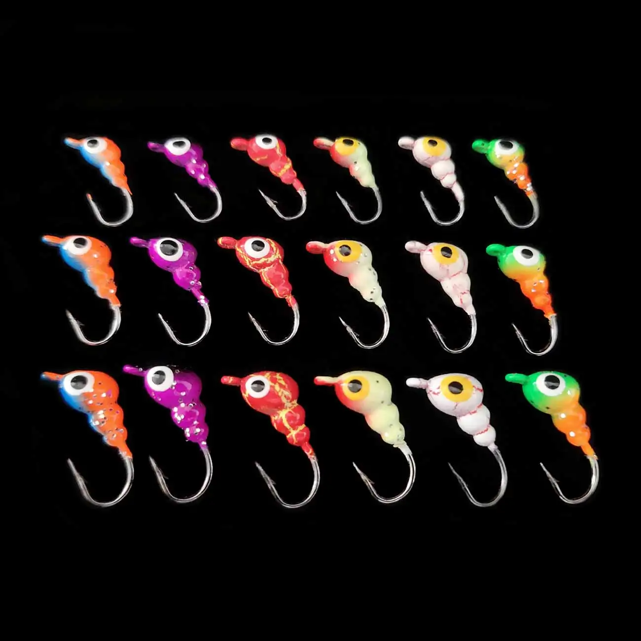 

6 Pcs Small Ants Shaped Baits Artificial Fishing Lures Lead Hook Soft Bait Jig Head Ice Fishing Hook Worm Fishing Tackle