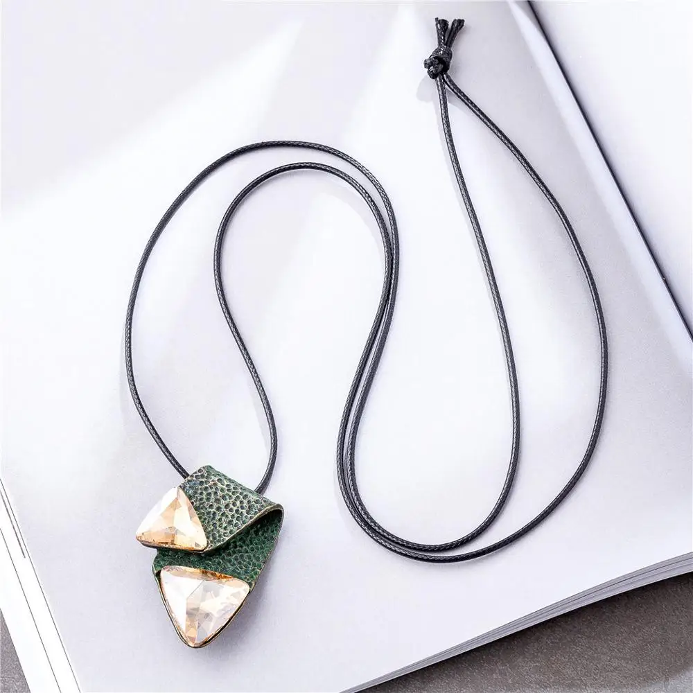 Женское длинное винтажное ожерелье черные готические цепочки с подвесками Лидер