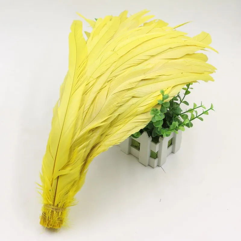 Оптом 50 шт. оранжевые окрашенные петушиные перья 25-30 см 10-12 дюймов в длину