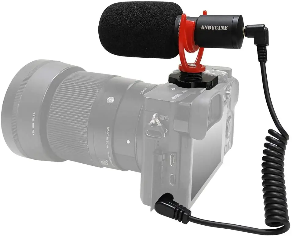 Microfone de Vídeo On-câmera para Canon Andyine Microfone Nikon Sony A7iii A6500 A6400 A6300 Panasonic Gh5 Gh4 Iphone Ac-m1