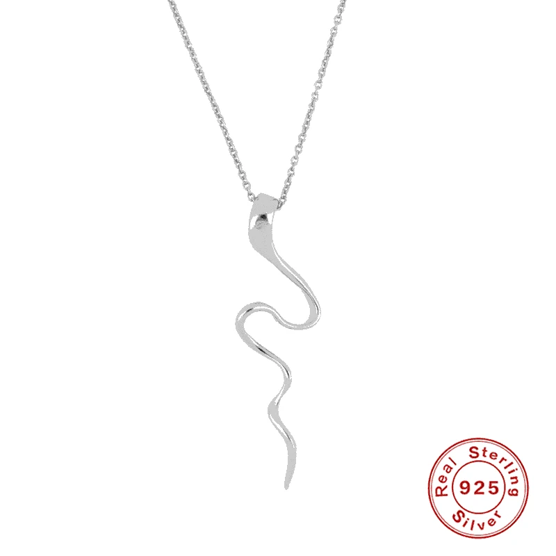 Ожерелье женское из серебра 925 пробы с подвеской в виде змеи | Украшения и