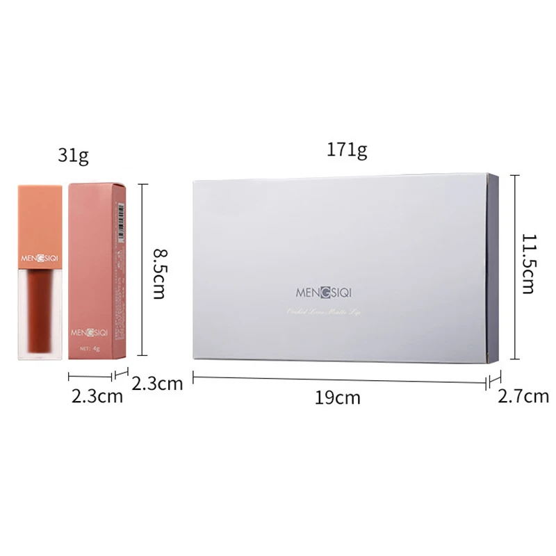 Бархатный туманный глянцевый матовый стойкий Макияж для губ блеск пять палочек