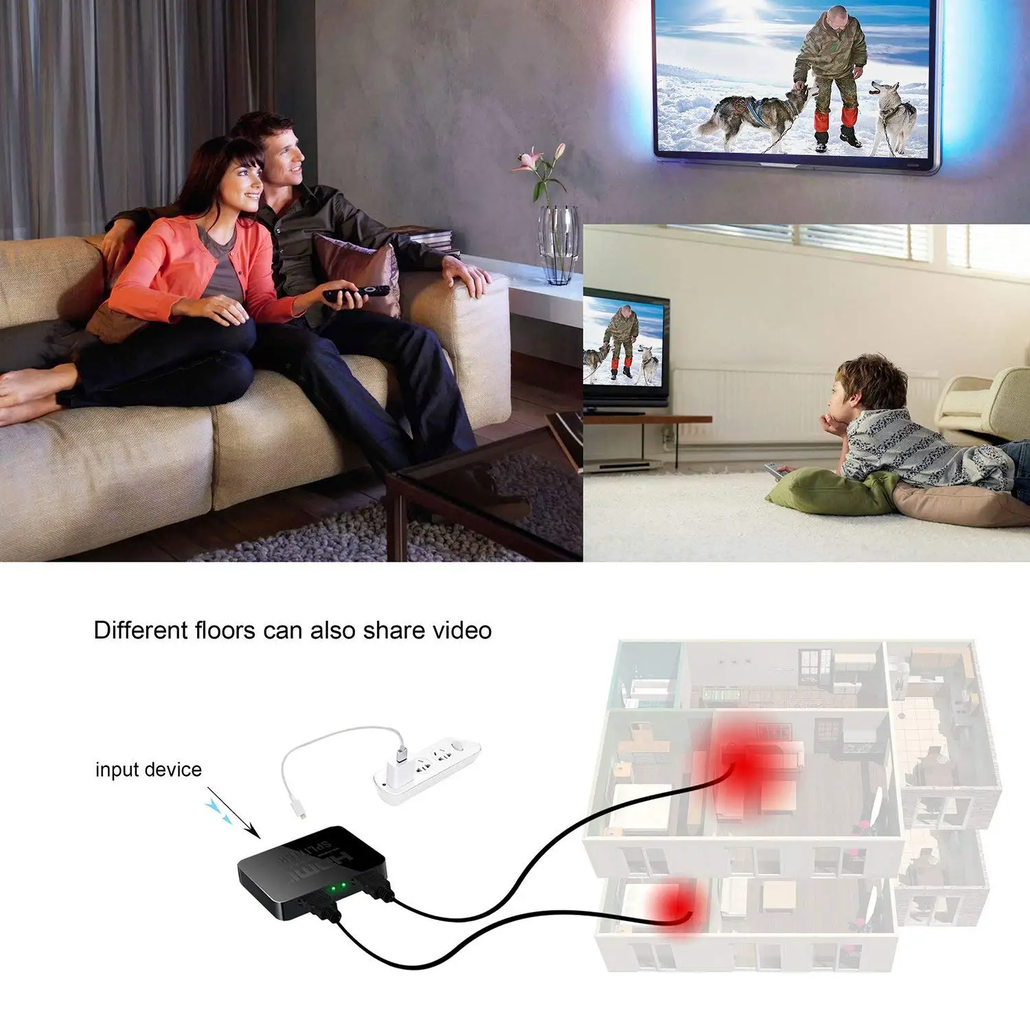 4K HDMI совместимый разделитель Full HD1080p видео переключатель 1x2 разделение 1 вход 2