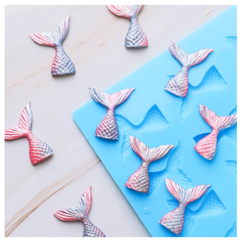 Силиконовая мини-форма хвост русалки формы для помадки торта кексов кухонные