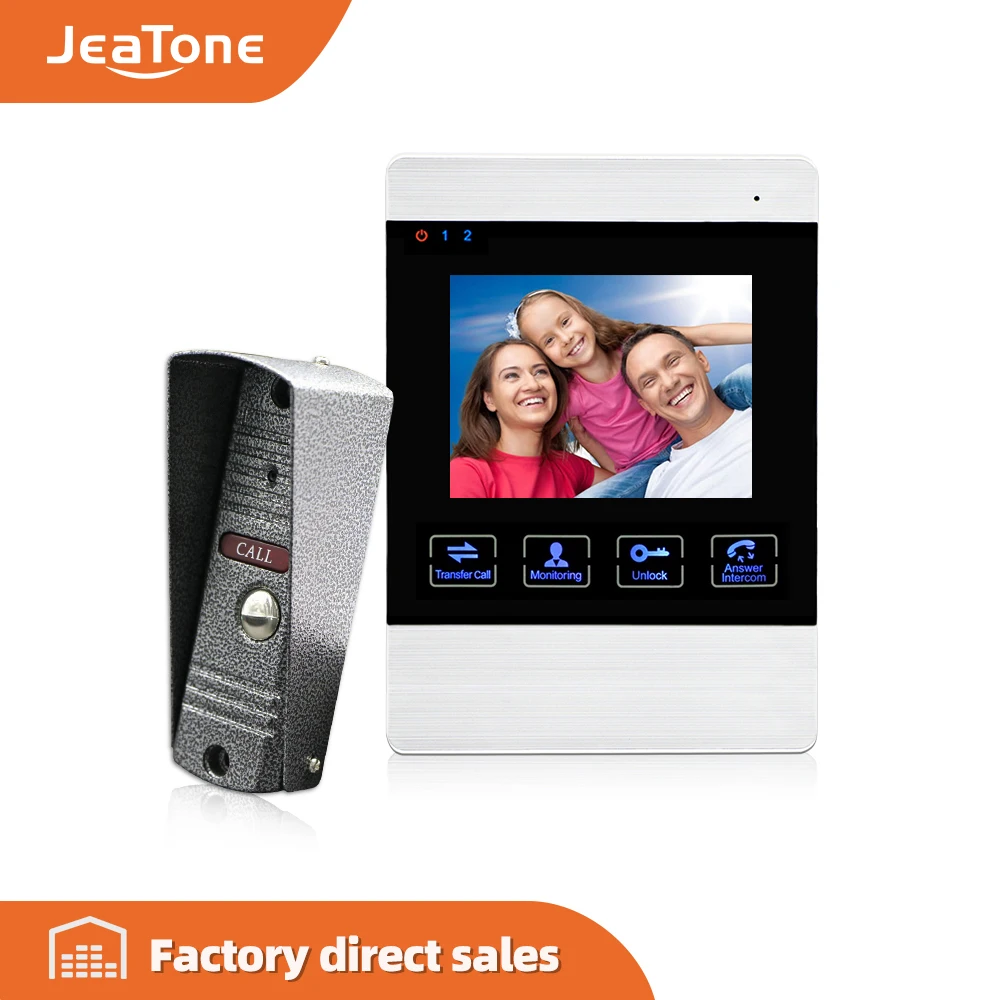 Видеодомофон JeaTone 4 дюйма HD дверной звонок 1200TVL камера автоматическое устройство