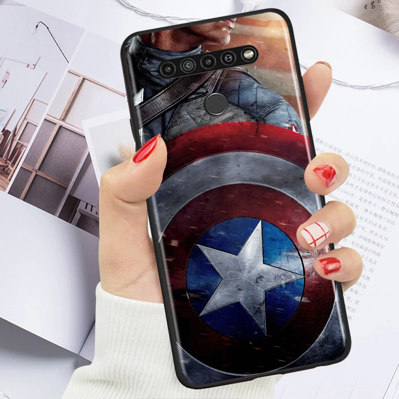 

Captain America Shield For LG K92 K42 K22 K71 K61 K51S K41S K30 K20 2019 Q60 V60 V50 S V40 V30 G8S G8 X ThinQ Black Phone Case