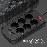 4 usb phone charger multiple power sockets 6 eu outlet power strip charger for homerestaurant charging mobile phone