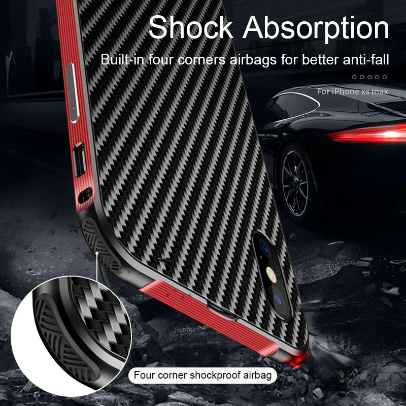 for iPhone Xs Max XR 7 8 Plus Case Metal Frame Bumper Aluminum Alloy Protection Cover Military-Grade Armor Carbon Fiber | Мобильные