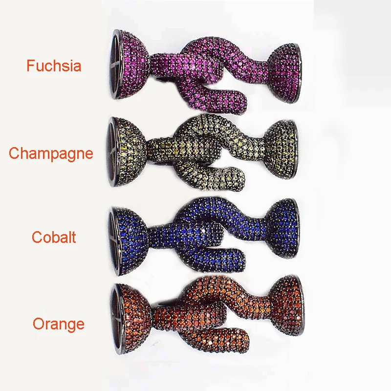 

1 шт., застежка-крючок с фианитом, 15 х40 мм