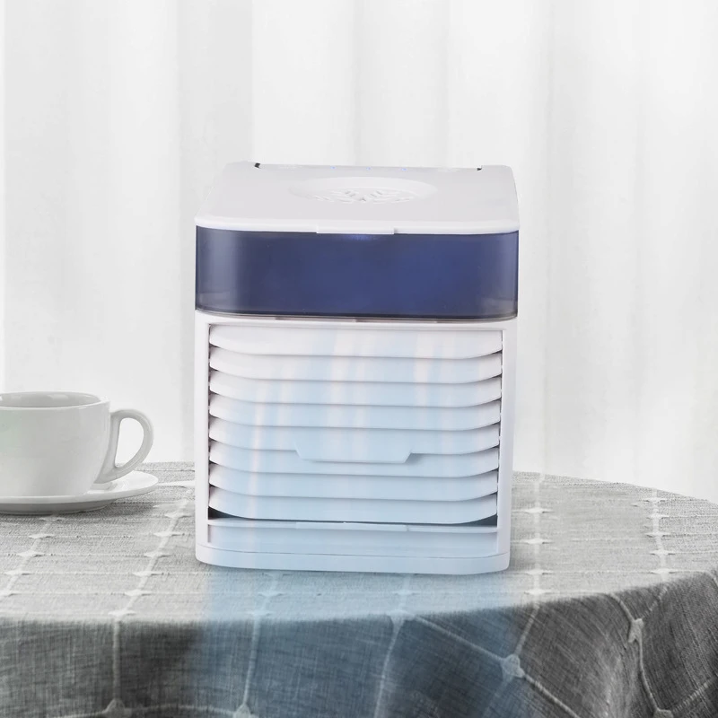 

Air Cooler Fan Mini Desktop Portable Air Conditioner with 7 Colors Light Personal Air Conditioner Fan for Home Office