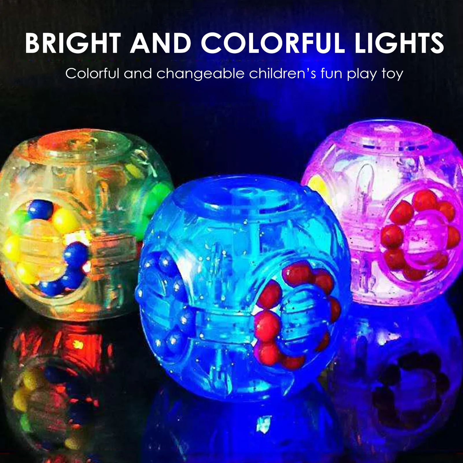

Luminous Magic Bean Spinning Top Children Decompression Fingertip Spinning Brain Training Toy Adult Fidget Toy