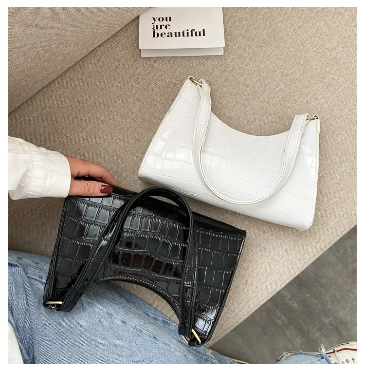 

Crocodile Underarm Handbags PU Leather for Women Bags Ladies Shoulder Crossbody Bag Girls Handbags Purses Female Bolso Wholesale