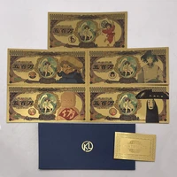 japanese famous cartoonist miyazaki hayao anime playing cards classic manga spirited away gold foil notes 10000 yen fake money