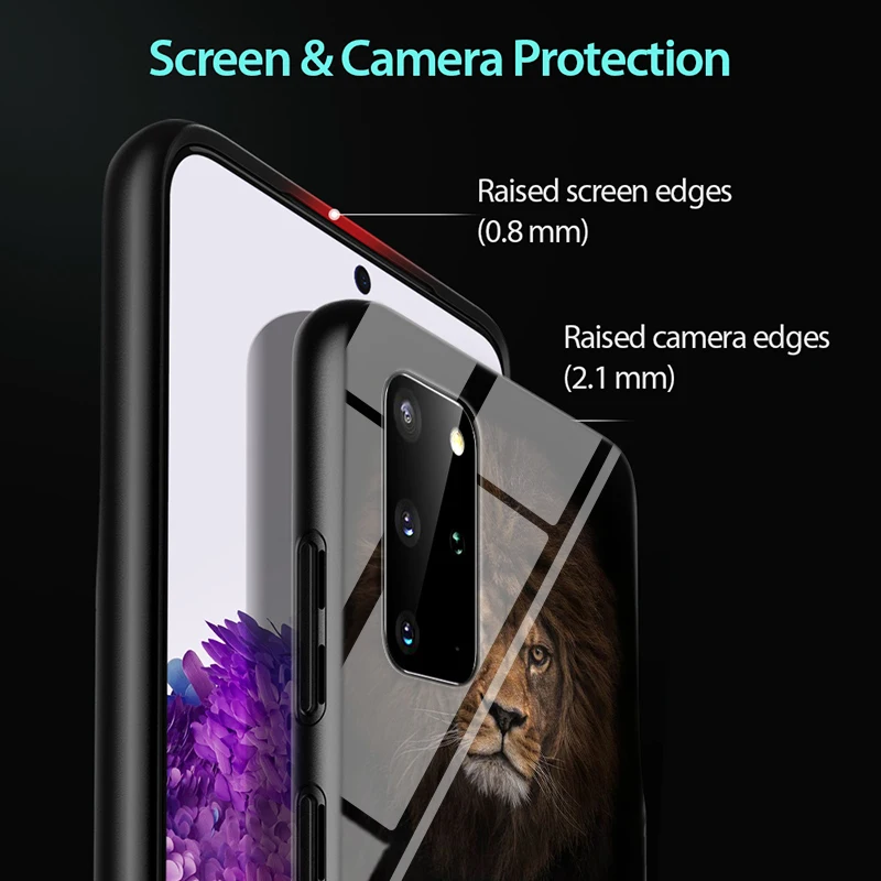 

Tiger Leopard Panther for Samsung S20 Ultra Plus A91 A81 A71 A51 UW A41 A42 A31 A21 A21S A11 5G Bright Black Phone Case