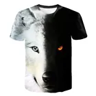 Лидер продаж, Детские блестящие футболки с изображением волка и Луны, футболка с изображением животного, для мальчиков и девочек, детские топы, одежда с коротким рукавом, От 4 до 14 лет