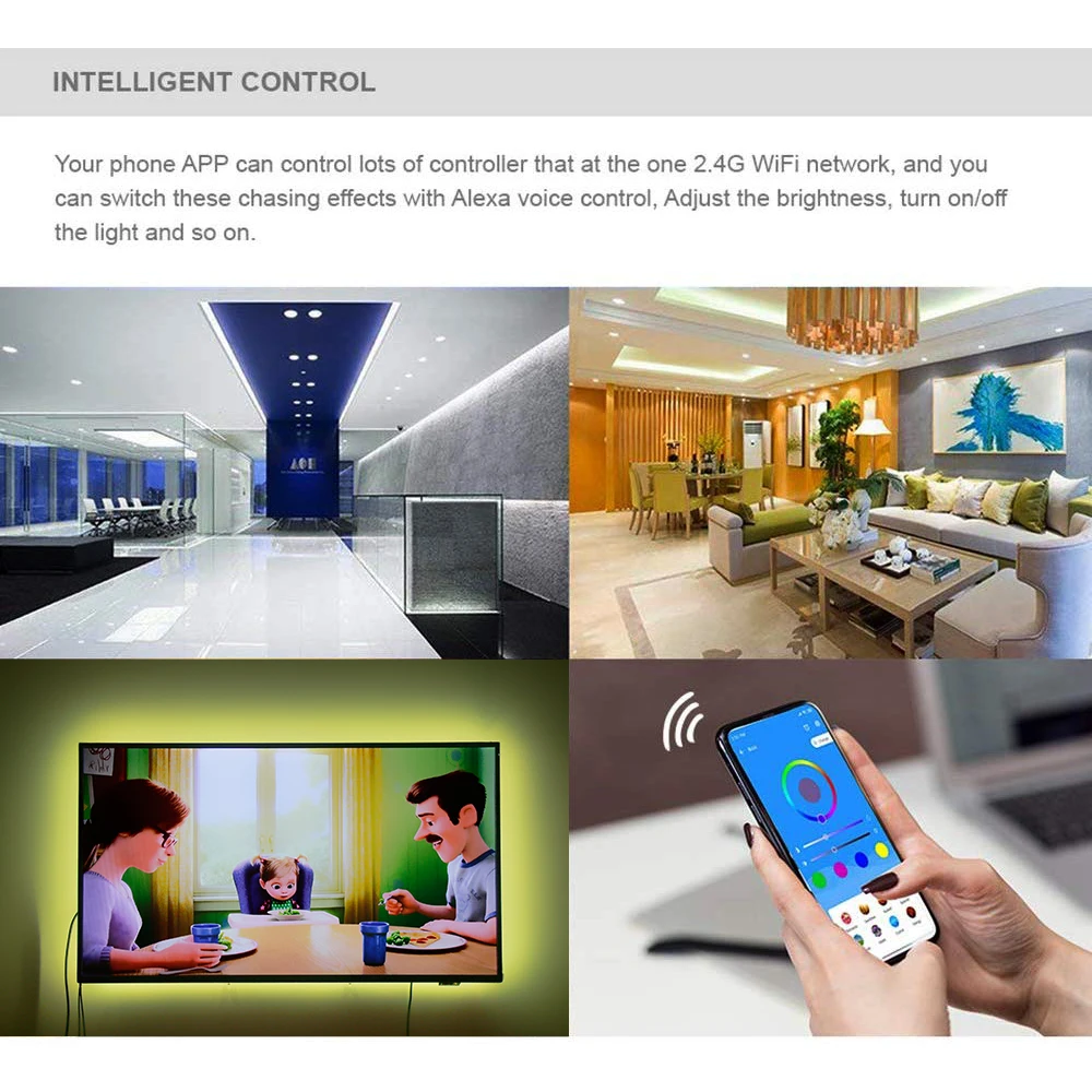 5-20 м SP501E Wifi контроль светодиодные полосы Набор Dream color WS2811 Светодиодные полосы 12 В адаптер для вечерние Amazon Alexa Smart SPI голосовое приложение