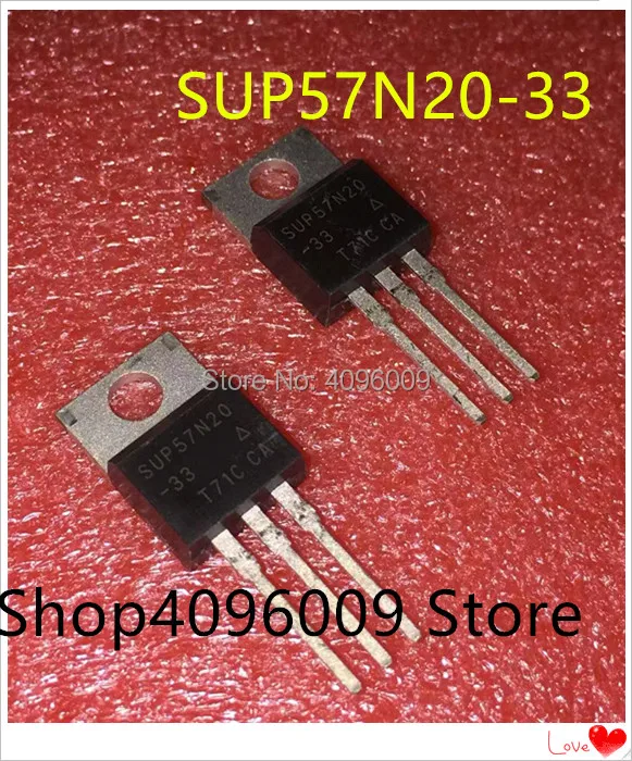 

10pcs/lot SUP57N20-33 SUP57N20 TO-220 200V 57A