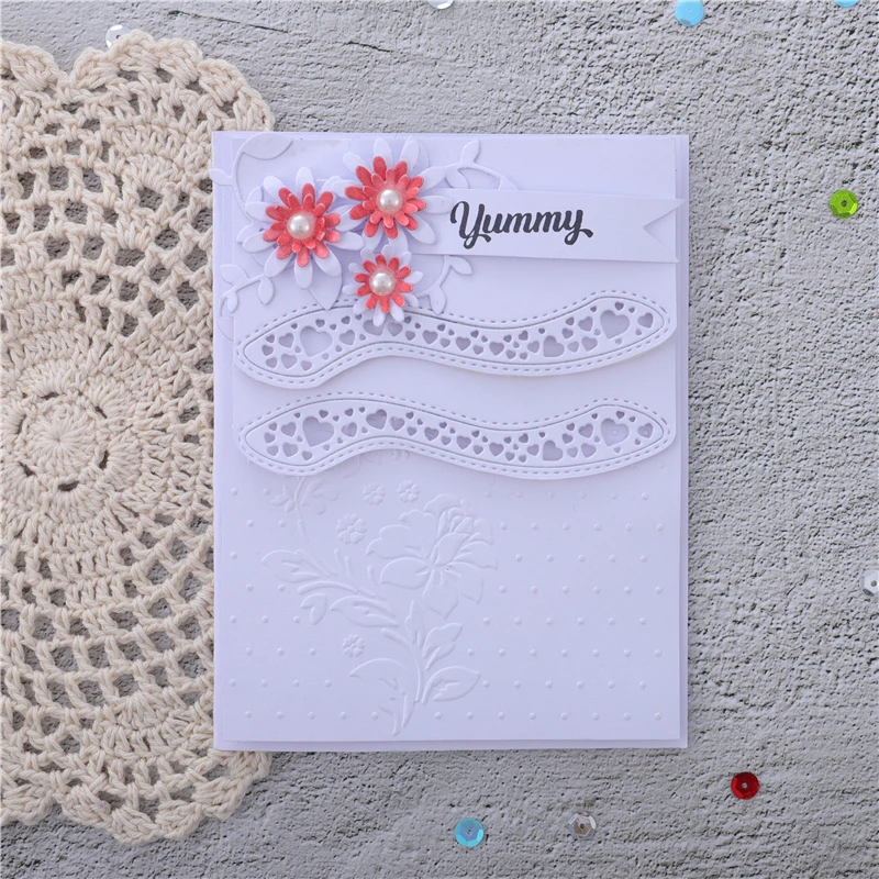 Металлические Вырубные штампы DiyArts с полыми сердечками новый волнистый фон для