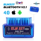 Диагностический сканер ELM327 V2.1 OBD2, компактный автомобильный прибор для считывания кодов с Bluetooth, для IPhone и Android