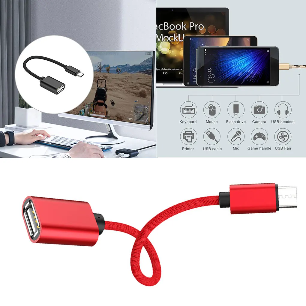 Кабель адаптер Type C OTG для Samsung S10 + Xiaomi Mi 9 Android MacBook мышь геймпад планшетный ПК USB