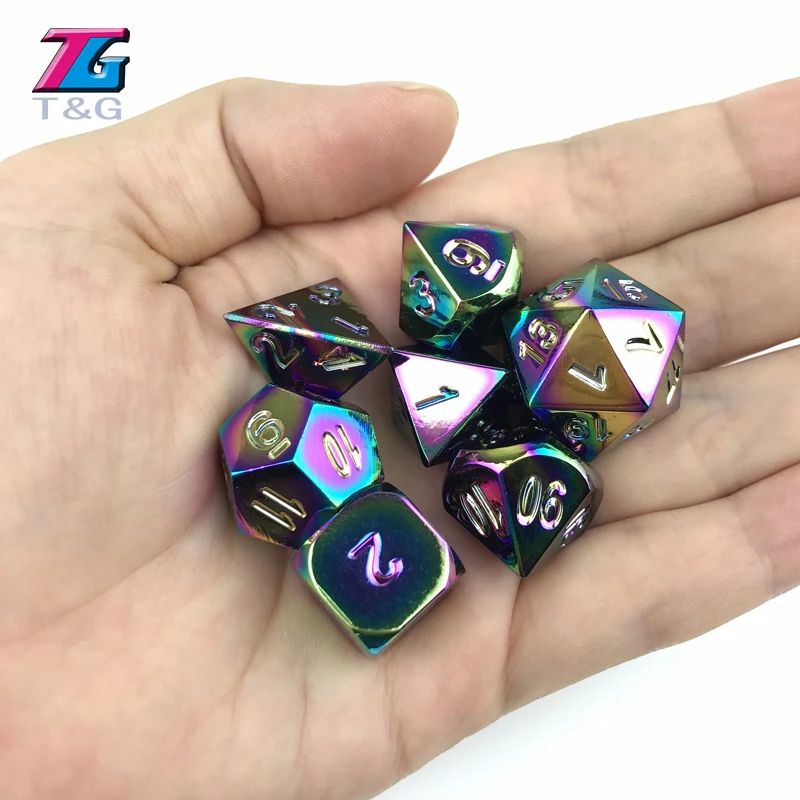 Горячие ослепительные новые творческие блестящие Dados металлические кости с