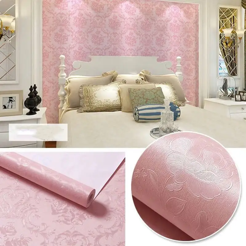 Uxury белая Дамасская 3d стереоскопическая рельефная настенная бумага из ПВХ