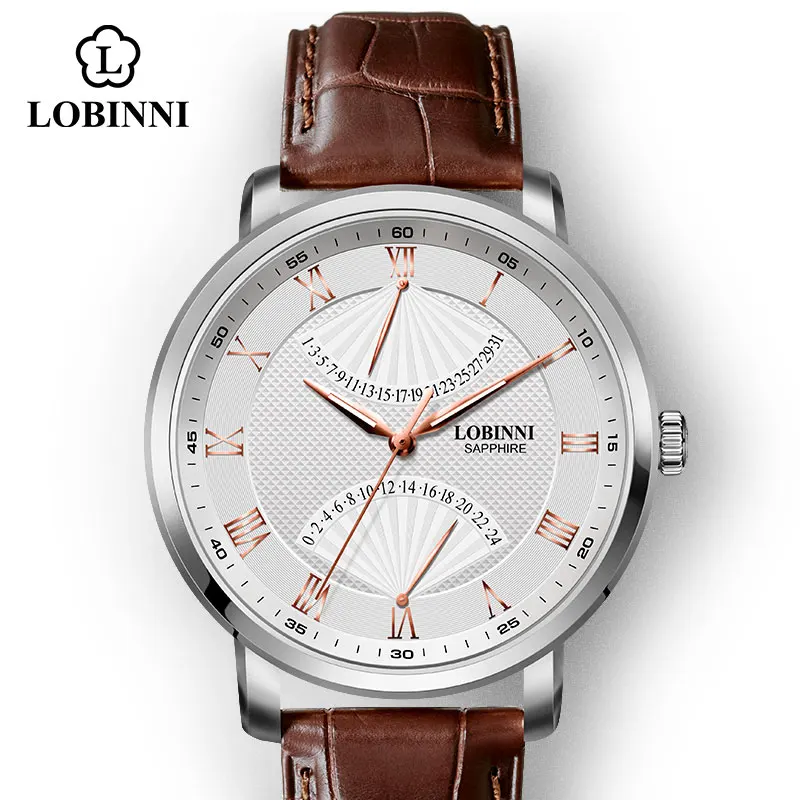 Часы Lobinni Мужские кварцевые автоматические швейцарские роскошные брендовые