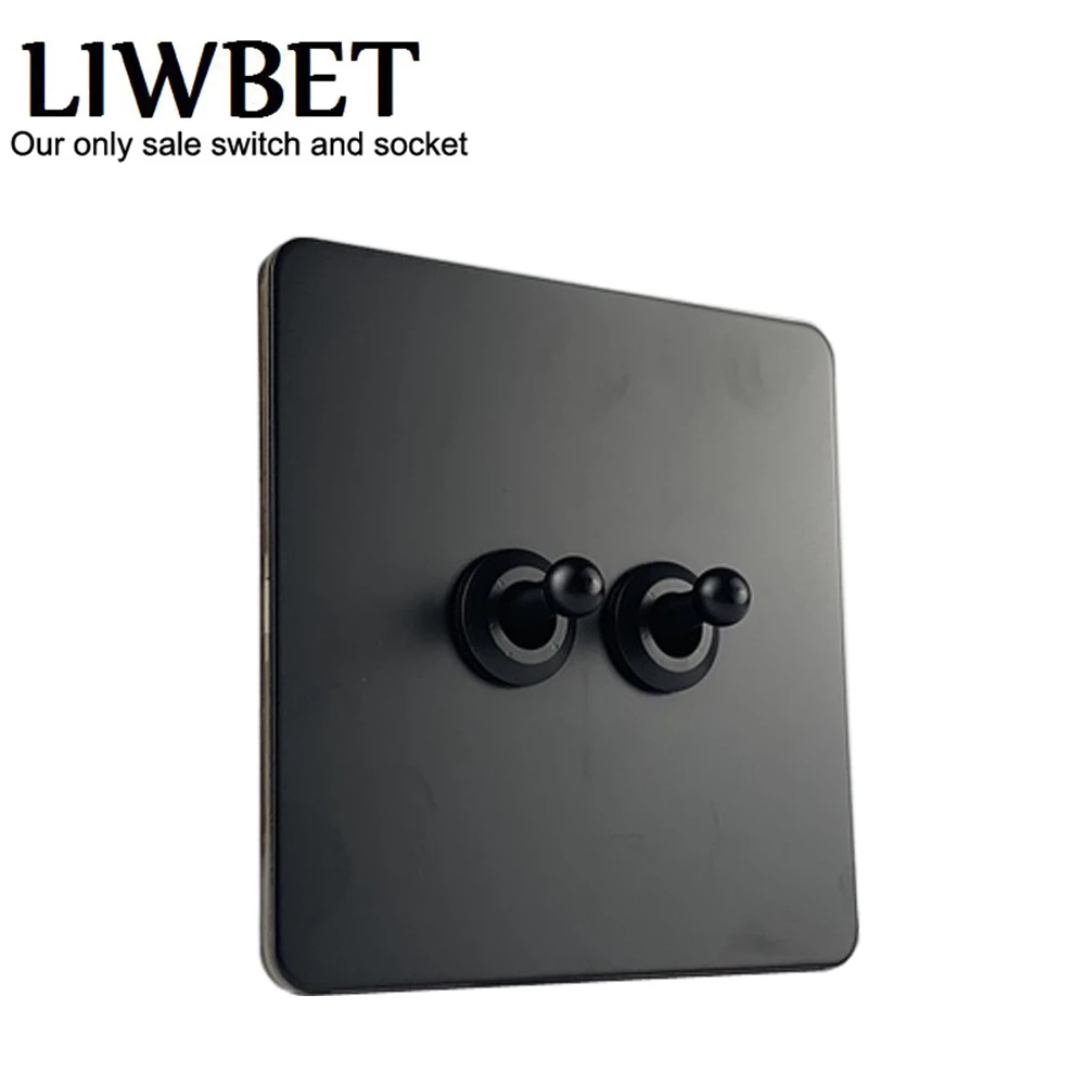 Настенный выключатель LIWBET 2 Gang черный светильник из нержавеющей стали с медным