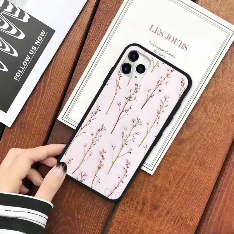 

Dried flowers Pattern retro Phone Case for iPhone 11 12 pro XS MAX 8 7 6 6S Plus X 5S SE 2020 XR