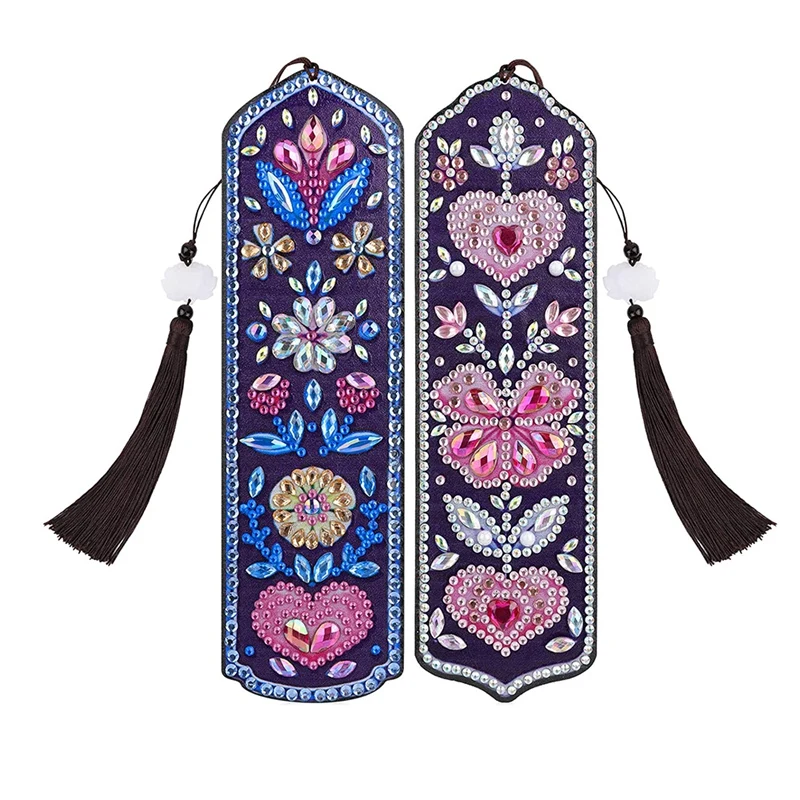 

2Pcs Diamond Painting Bookmark Tassel Beaded Painting Bookmark DIY Beaded Bookmarks for Valentine'S Day Arts Crafts