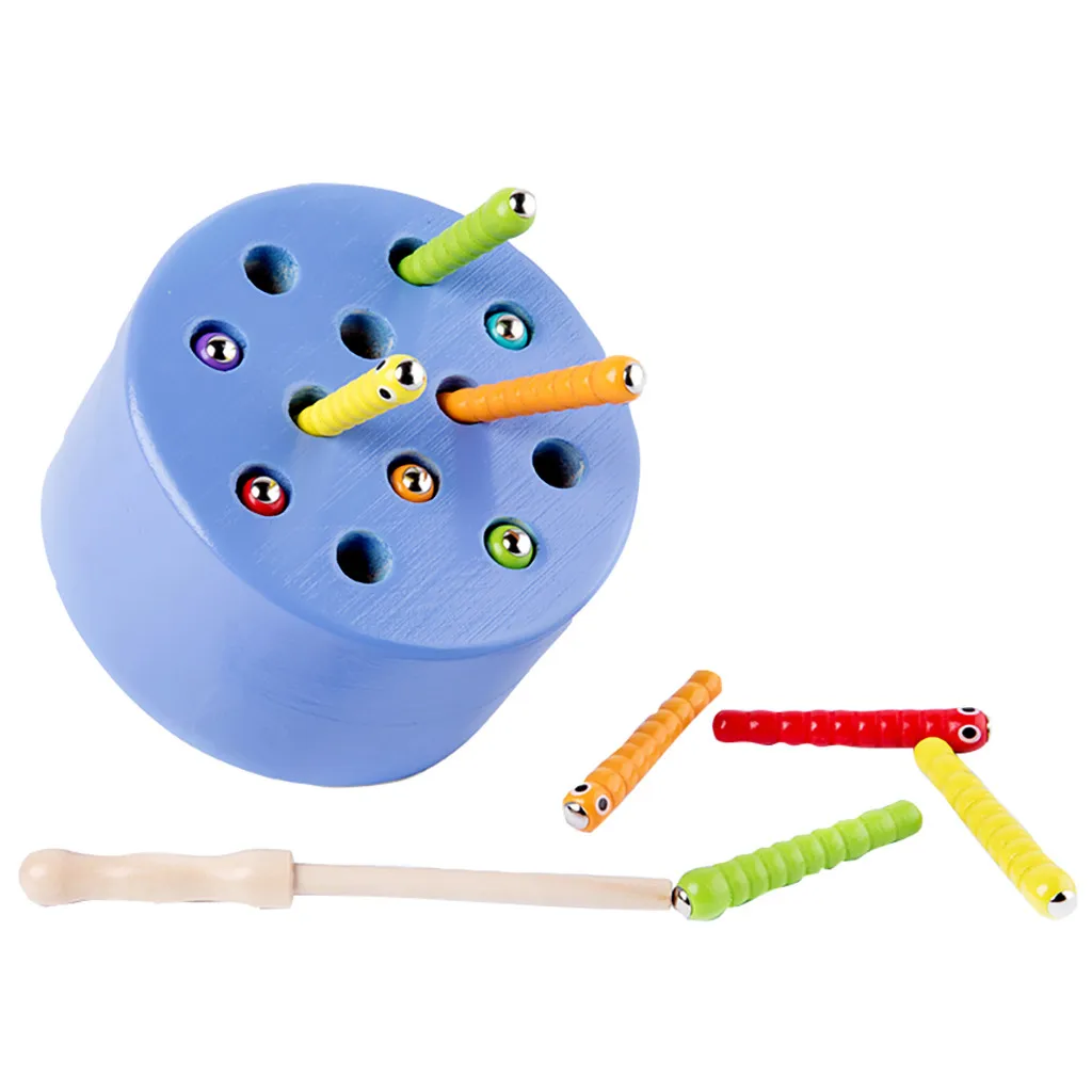 

Kids Baby Wooden Toys Catch Insects Game Magnetic Toy Developing Kids Hand-Eye Coordination Toy For Child Gift Toys