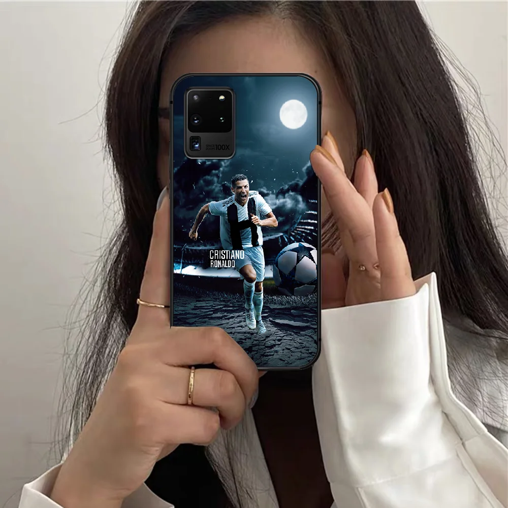 

Cristiano Ronaldo CR7 Football Phone Case For Samsung Galaxy S 7 21 Note 8 9 10 20 E FE Ultra Plus black Cover Trend Bumper