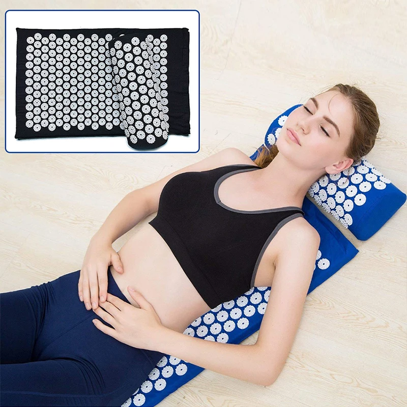 Массажная подушка коврик для акупрессуры и тела массажный в комплекте